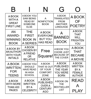 WINTER BOOK BINGO! Bingo Card
