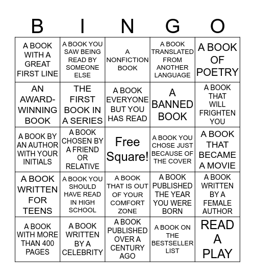 WINTER BOOK BINGO! Bingo Card