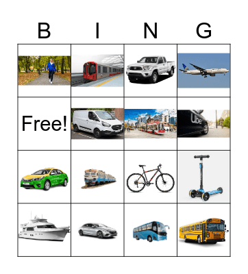 TRANSPORTATION Bingo Card