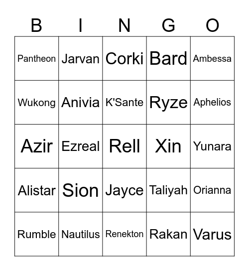 LEC Day 3 Bingo Card