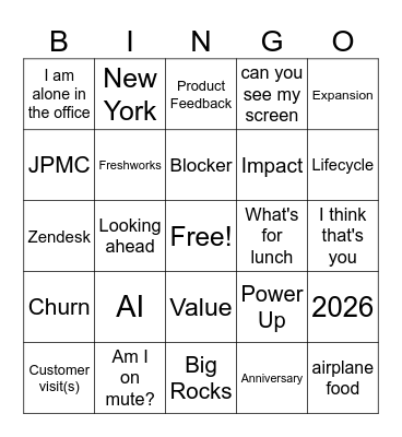 Customer Success Bingo Card