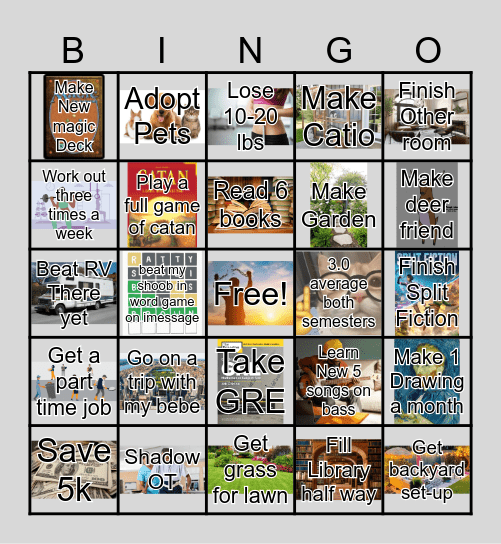Resolutions Bingo Card