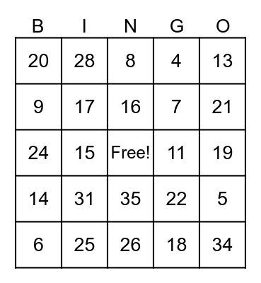 3 Digit Addition Bingo Card