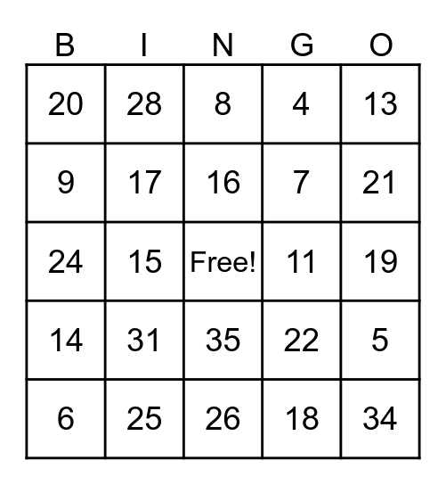 3 Digit Addition Bingo Card
