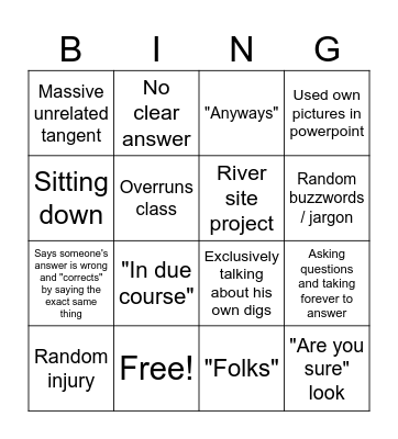 Paul Bingo Card