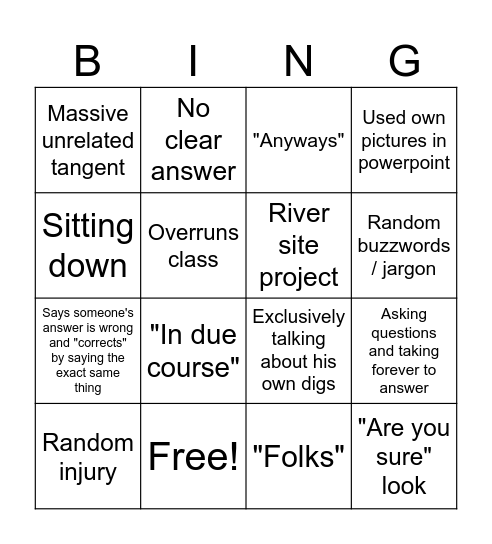 Paul Bingo Card