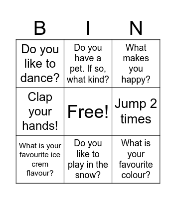 Playing Bingo with my Friends! :) Bingo Card