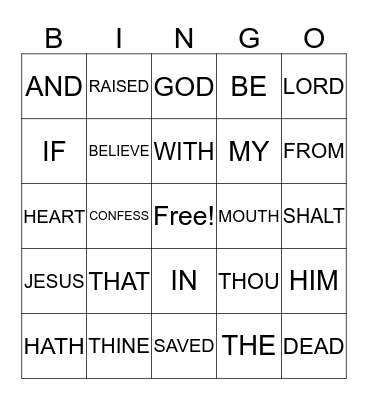 Guess the verse Bingo Card