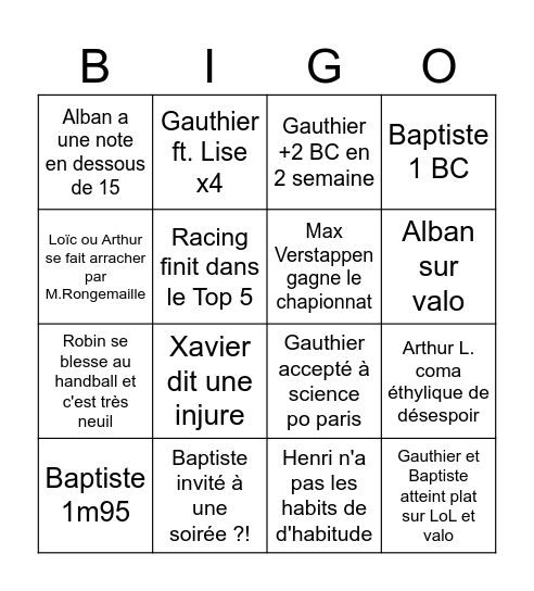 BINGO 2026 Bingo Card