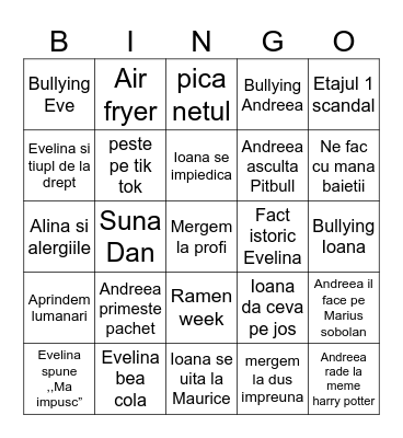 camera 311 Bingo Card