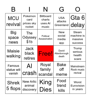 2026 Bingo Card