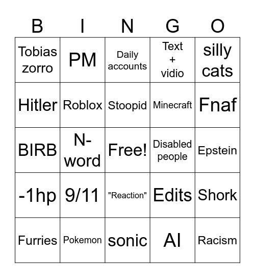 Reels bingo Card