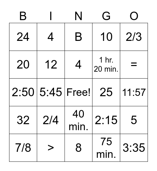 Checkpoint 3 Bingo Card