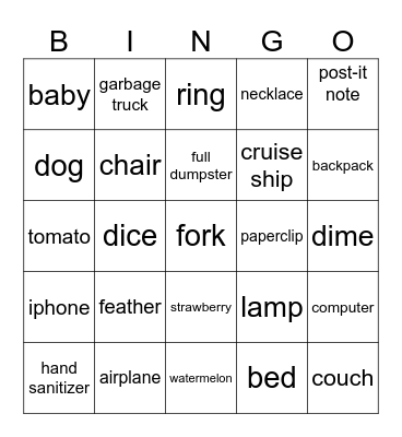 units of weight Bingo Card