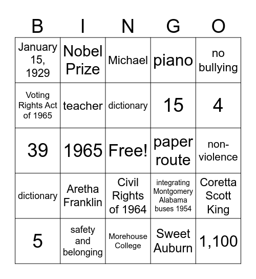BINGO Card