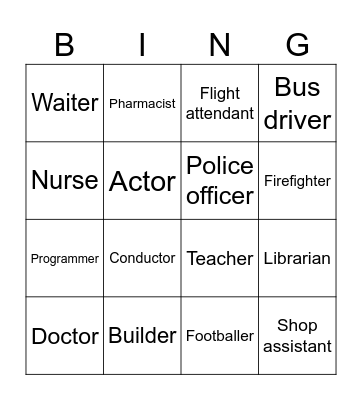 Jobs Bingo Card