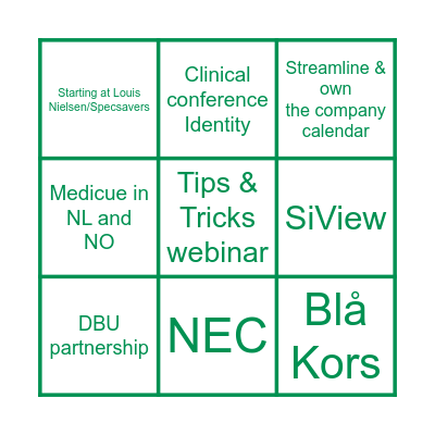 Achievement bingo Card