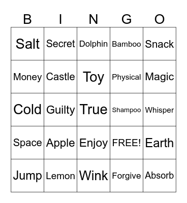 DDFH Bingo Card