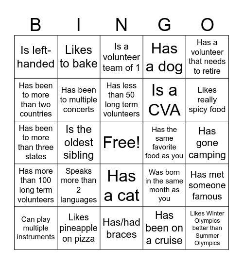 Icebreaker Bingo: Find Someone Who Bingo Card