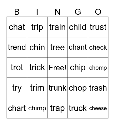 Level D tr/ch Bingo Card