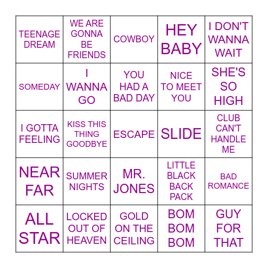 G5JAN26 Bingo Card