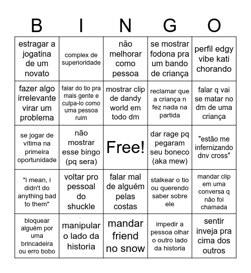 Bingo da new versão 2026 Bingo Card