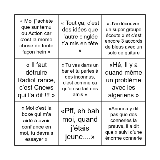 Bingo Patoche Bingo Card
