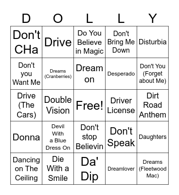 This D is For Bingo Card