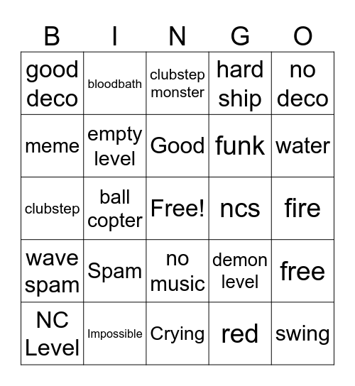 Recent Tabs Bingo Card