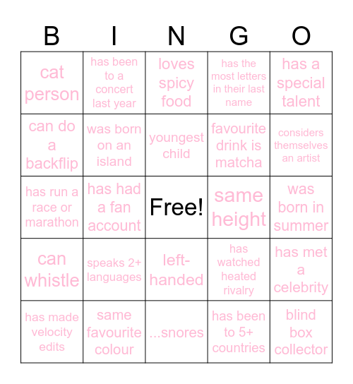 Icebreaker 🧊 Bingo Card