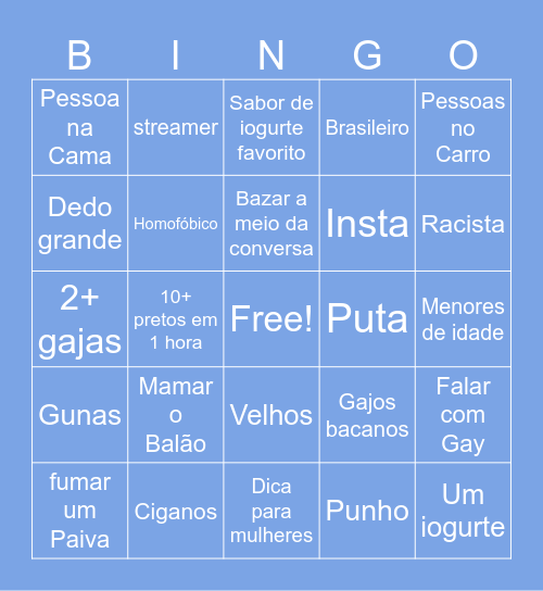 Chat PT Bingo Card
