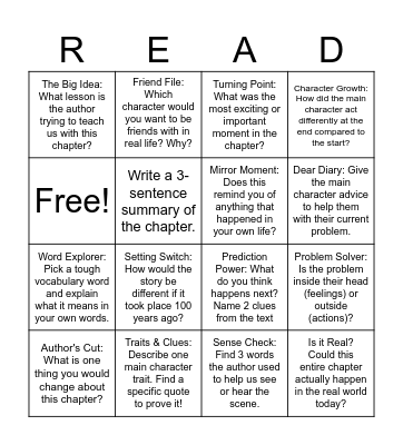 Reading BINGO Card