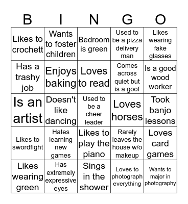 Get to Know You Bingo Card