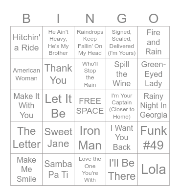 3/23/2026 "1970" Bingo Card