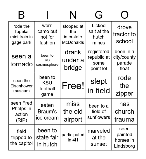 KS Day! Bingo Card