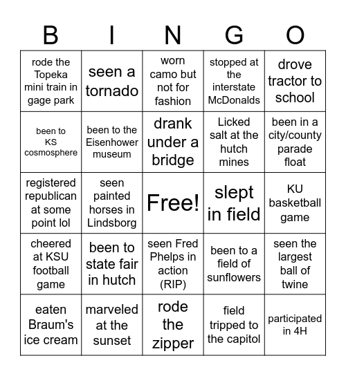 KS Day! Bingo Card