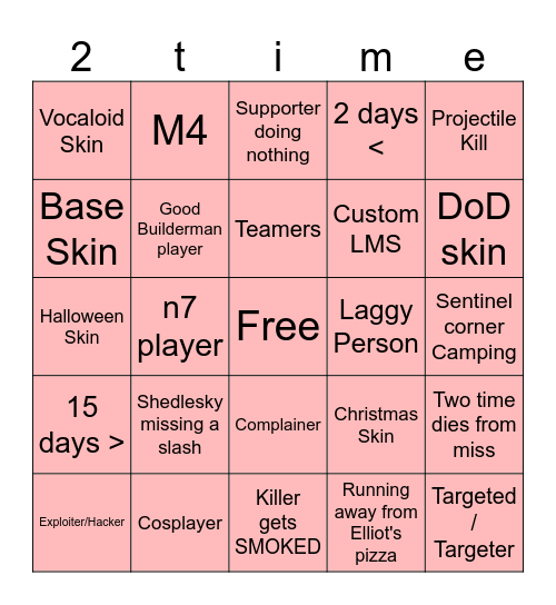 forsaken bingo or something Bingo Card