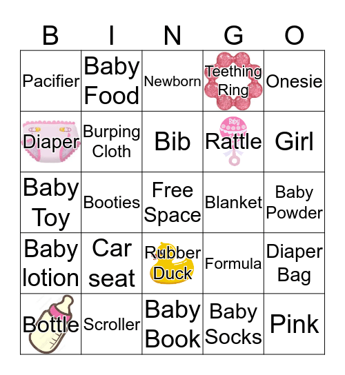 Baby Shower Bingo Card