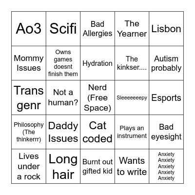 Maddie Bingo Card