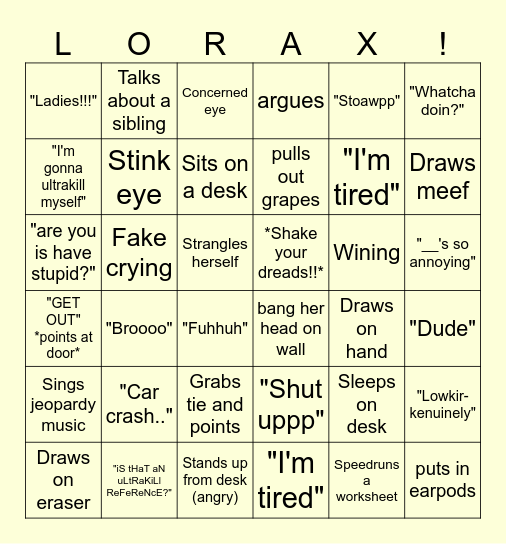 lora Bingo Card
