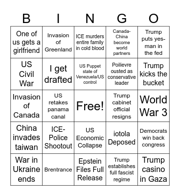 2026 Bingo Card