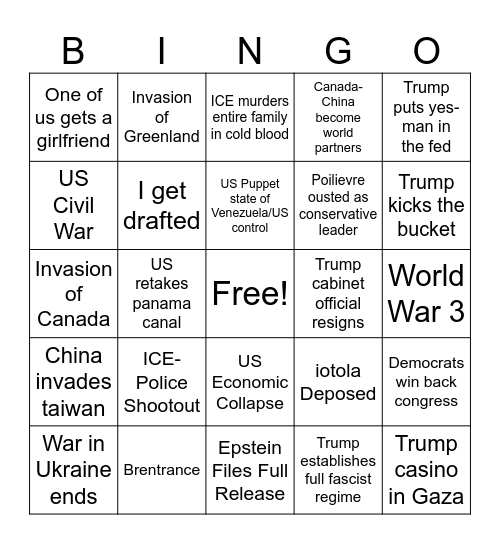 2026 Bingo Card
