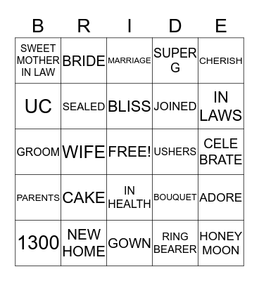 HAYLEY & R.W. Bingo Card