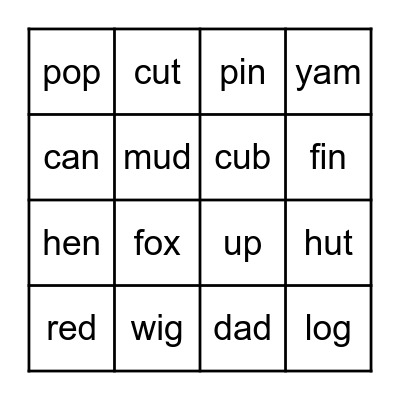 Read Me! Bingo Card