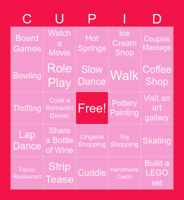 Valentine's Day Bingo Card