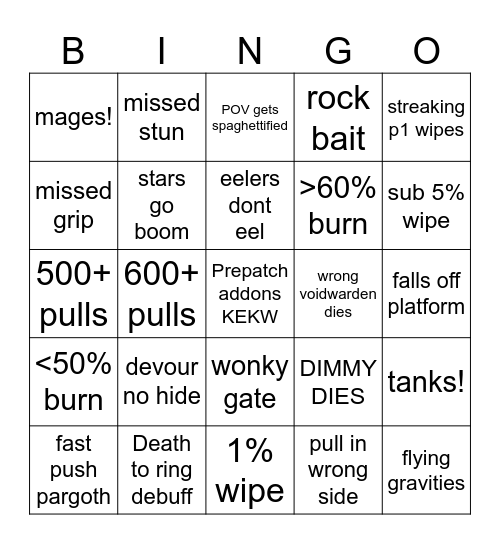 Dimmy final day Bingo Card