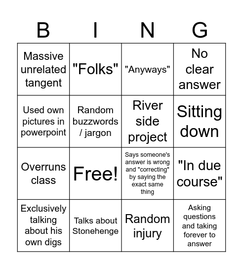 Paul Bingo Card