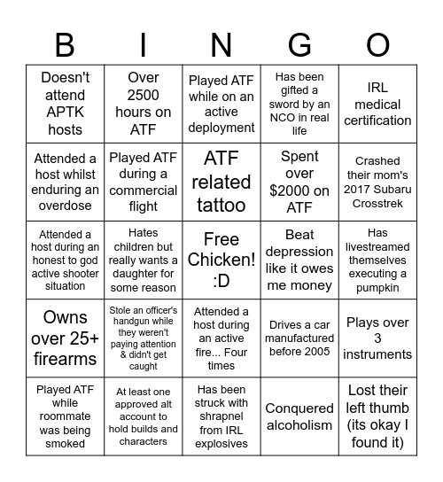 ClericRx Bingo Card
