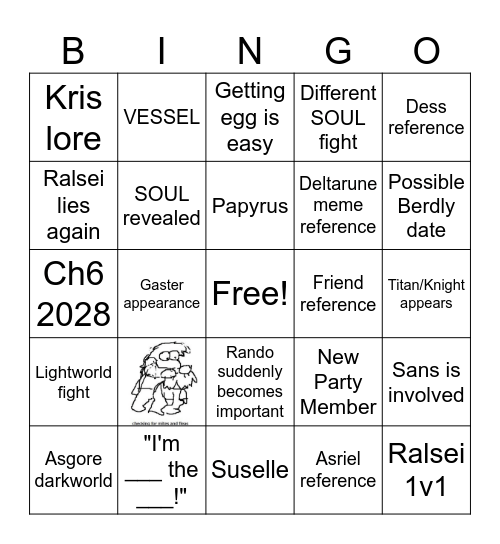 DELTARUNE CHAPTER 5 Bingo Card