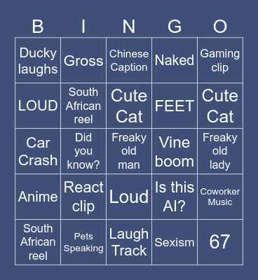 IG BINGO REELS Bingo Card